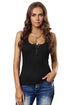 Sleeveless Scoop Neck Button Tank Top